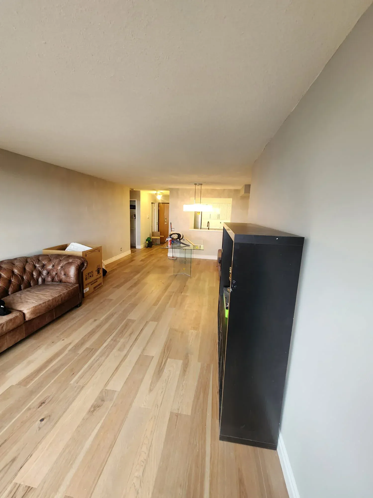 Hardwood flooring installation in Toronto home — engineered white oak