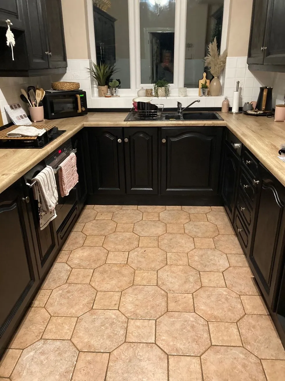 Modern kitchen island with seating and storage