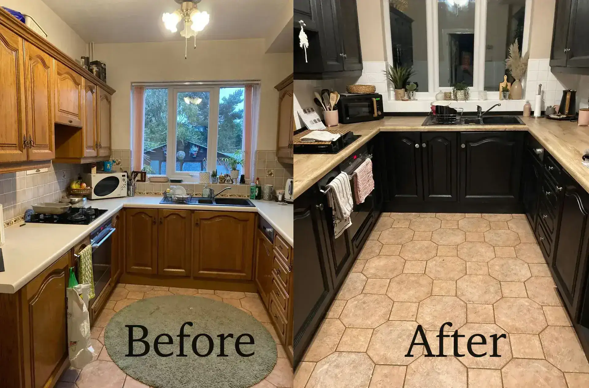 Continuous cabinetry in open concept