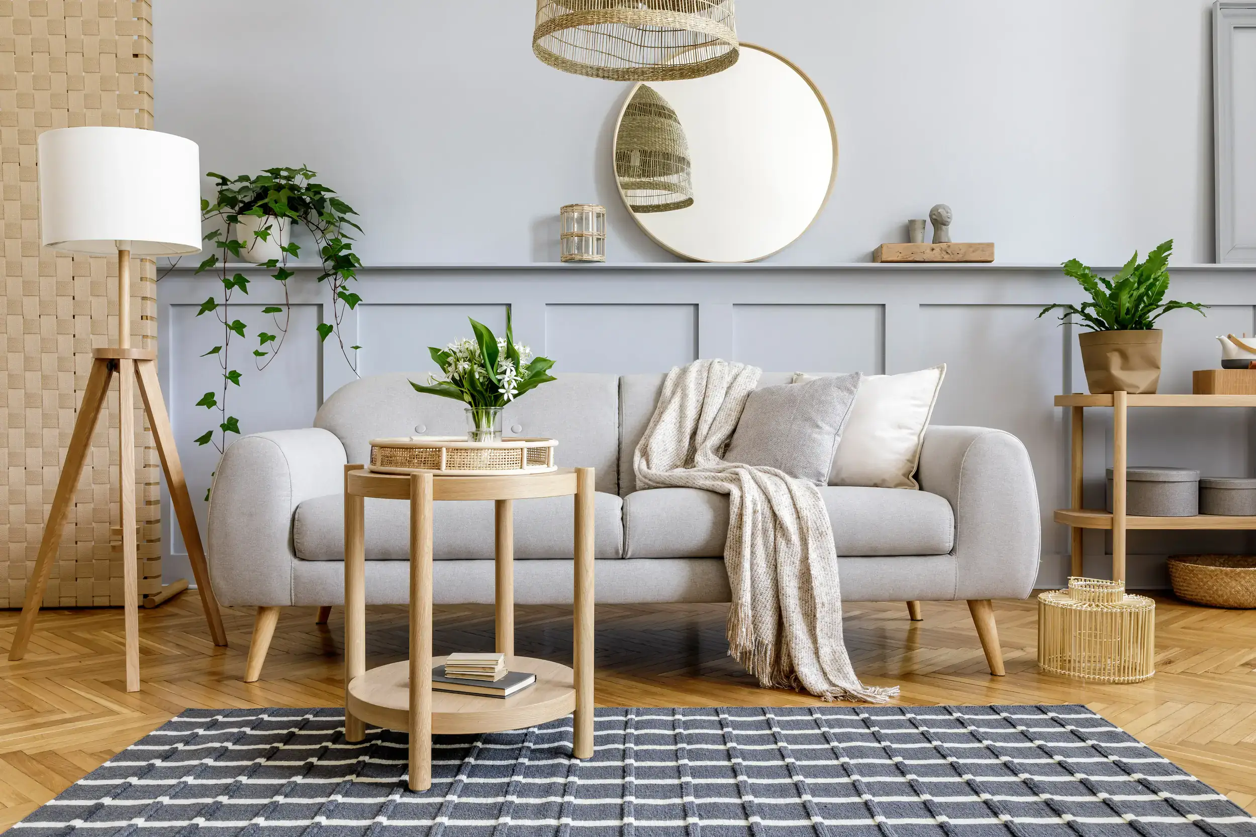 Scandinavian style living room renovation in Oakville featuring modern minimalist design, premium finishes, elegant furnishings, and exceptional craftsmanship showcasing sophisticated luxury transformation